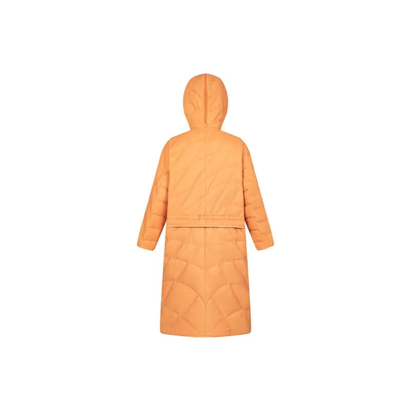 ERAL Solid Color Hooded Mid Length Down Jacket Women's-6