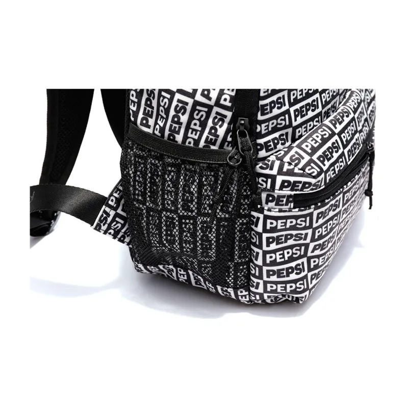 Pepsi Fabric Backpack Regular Unisex Black White-10