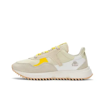 Kappa Slip Resistant, Abrasion Resistant, Breathable Low Top Casual Running Shoes Unisex White Khaki Brown Yellow