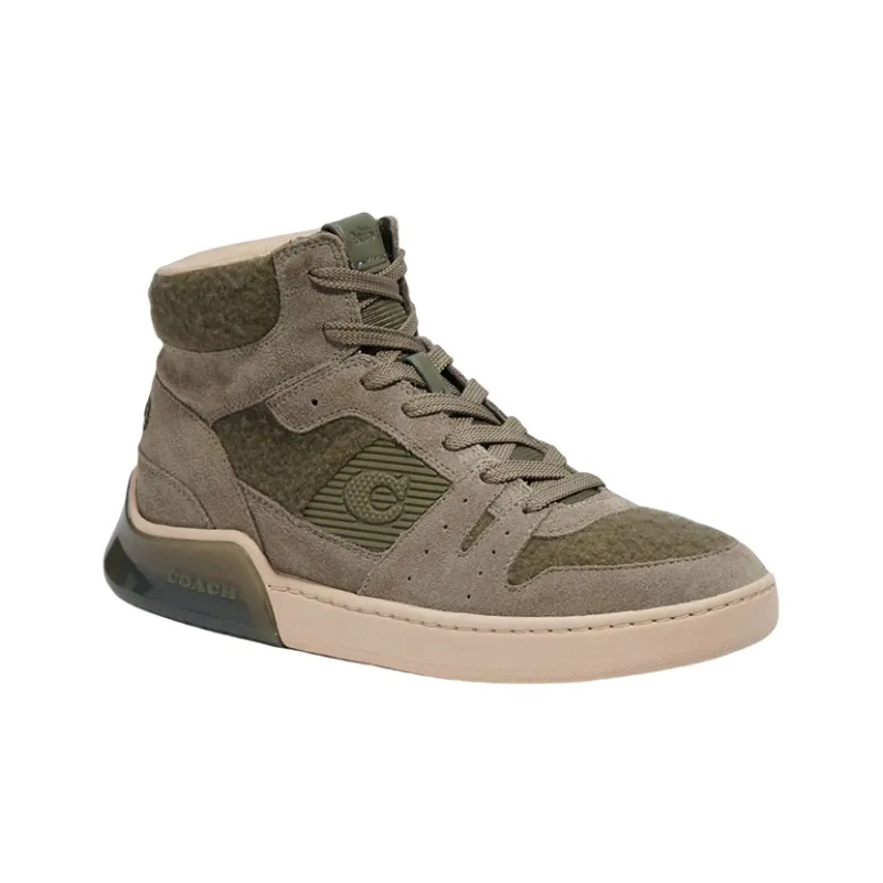 COACH High Top Stylish Skateboarding Shoes Men's Army Green-2
