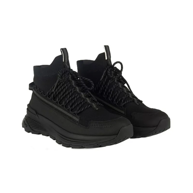 Moncler Monte Runner Slip Resistant High Top Casual Shoes Men's Black-2