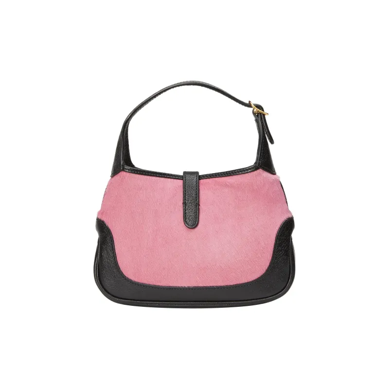 GUCCI Jackie 1961 Velvet With Leather Crescent Shoulder Bag Shoulder Bag Mini Women's Pink Blue Multicolor-1