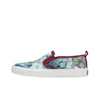 GUCCI Women's Gg Supreme Canvas Slip On 'Blue Floral' Women's