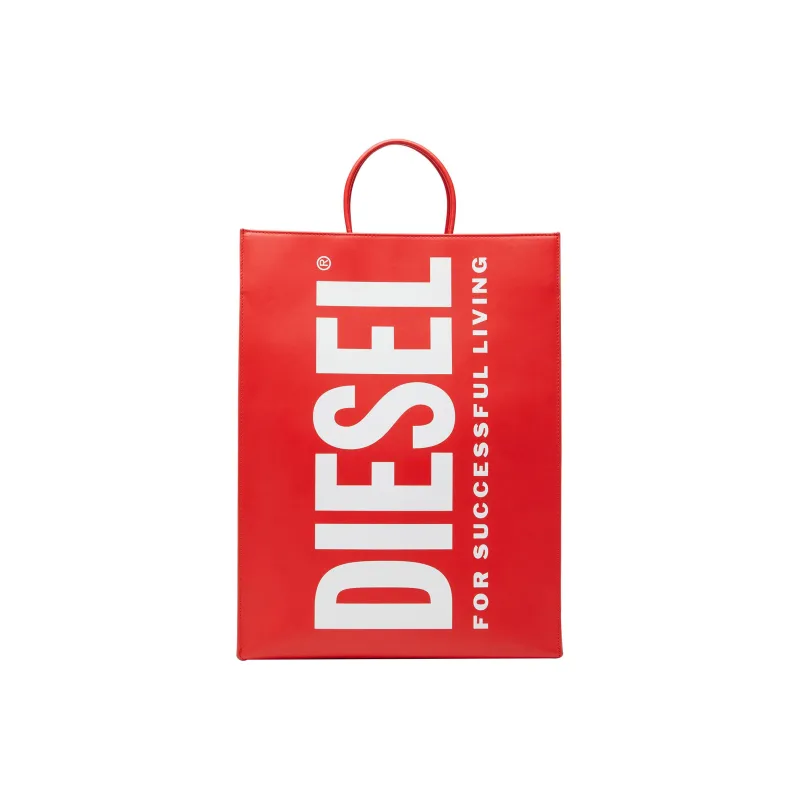 DIESEL Cow Leather Shoulder Bag, Crossbody Bag, Handbag Unisex Red-0