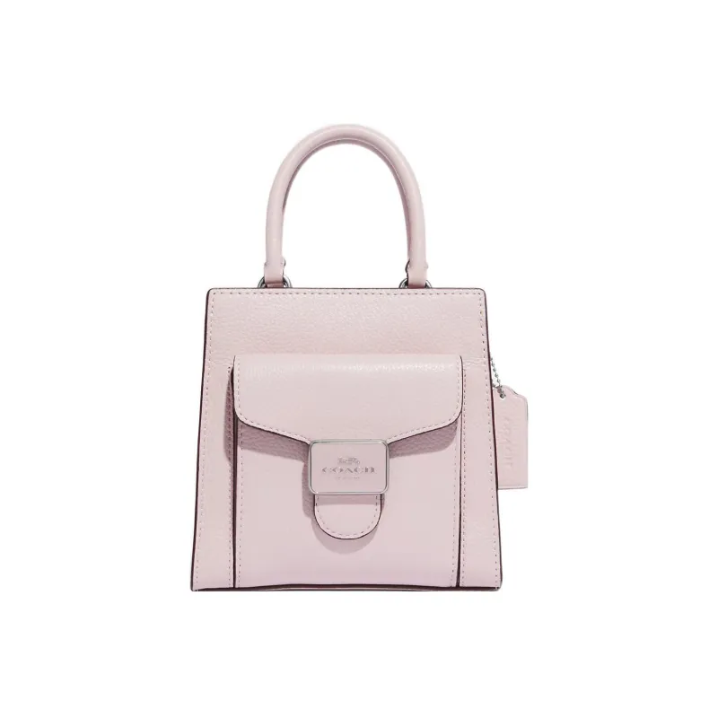 COACH Pepper Delicate Pebble Leather Handbag, Shoulder Bag, Crossbody Bag Mini Women's Ice Pink-0