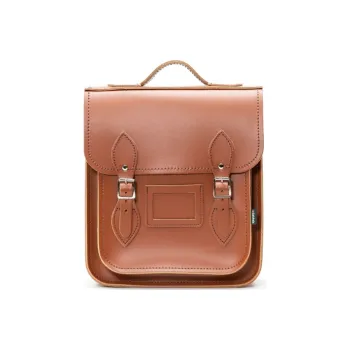Zatchels Cow Leather Backpack Large Size Women's Tan