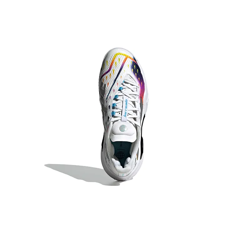 Adidas Barricade Cloud White Silver Metallic Bright Cyan Women's-4