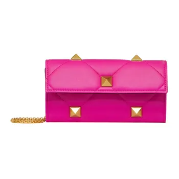 Valentino Roman Stud Lambskin Wallets Shoulder Bag Crossbody Bag Women's Pink