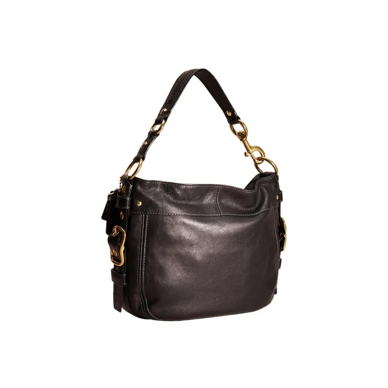 COACH Zoe Leather Handbag Shoulder Bag Women's Black-1