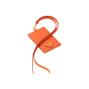 PRADA Saffiano Leather Card Holder Women's Orange