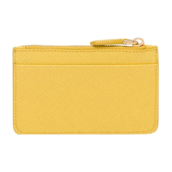 PRADA Saffiano Leather Card Holder Card Holder Women's Yellow-1