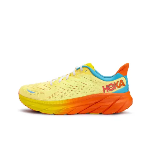 HOKA ONE ONE Clifton 8 Running Shoes Men Low-Top Yellow/Orange