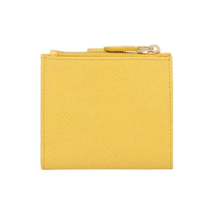 PRADA Leather Wallet Small Size Women's Yellow-1