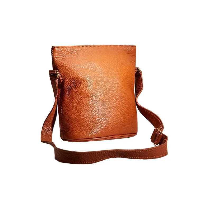 COACH Sonoma Natural Grained Leather Bucket Bags Shoulder Bag Crossbody Bag Small Size Women's Orange-1