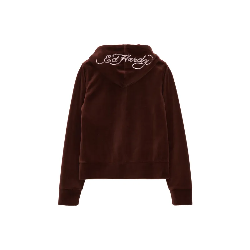 Ed Hardy Sweatshirts Women's Ice Mocha Brown E1ODW031-1