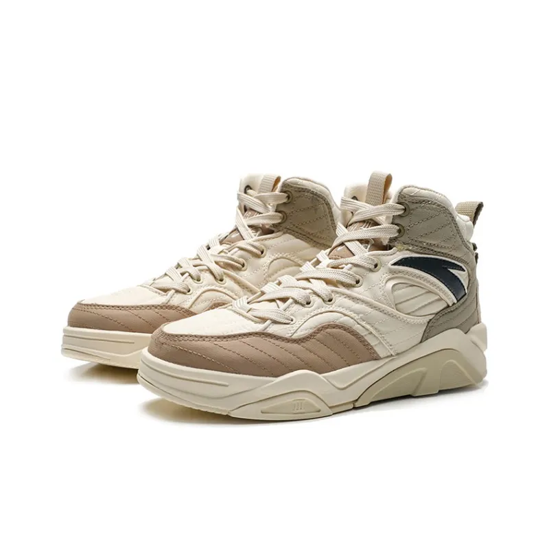 Anta Life Collection High Top Skateboard Shoes Men's White Yellow-2