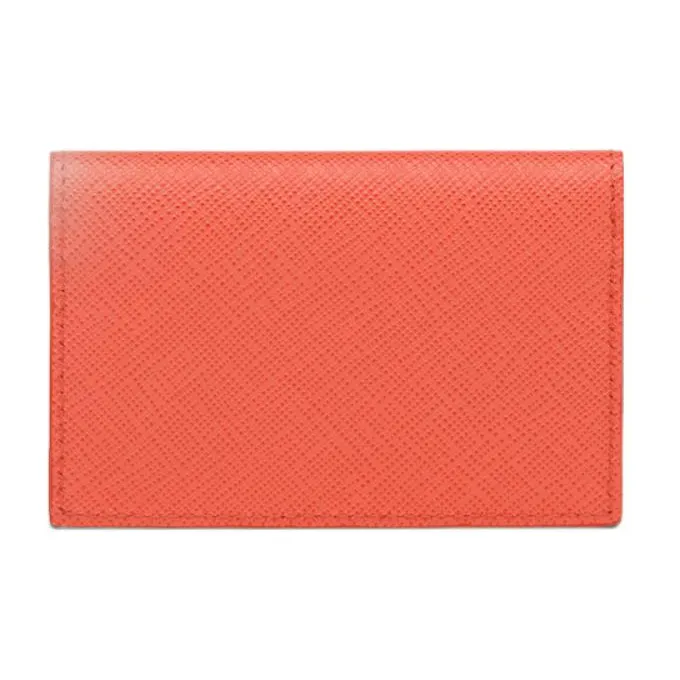 PRADA Saffiano Leather Card Holder Card Holder Women's Orange-1
