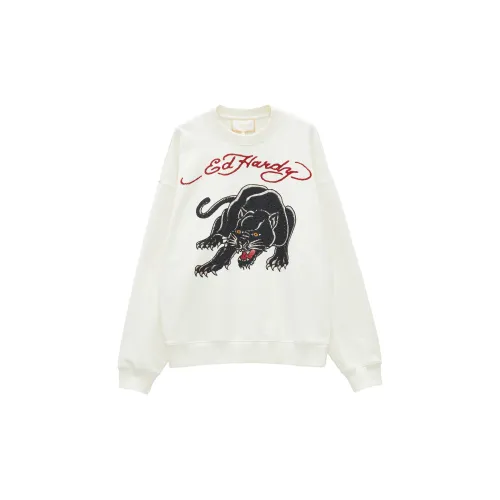 Ed Hardy Sweatshirts Men Ivory White E1OCM363