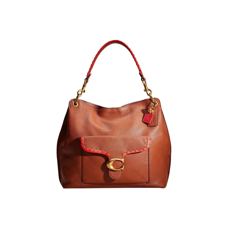 COACH Tabby Pebbled Leather Hobo Bag, Shoulder Bag, Crossbody Bag, Handbag Large Size Women's Saddle Seat Color-0