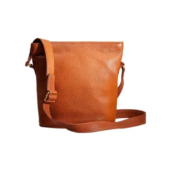 COACH Sonoma Natural Grained Leather Bucket Bags Shoulder Bag Crossbody Bag Small Size Women's Orange
