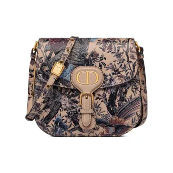 DIOR Bobby Cow Leather Crossbody Bag Shoulder Bag Women's Beige