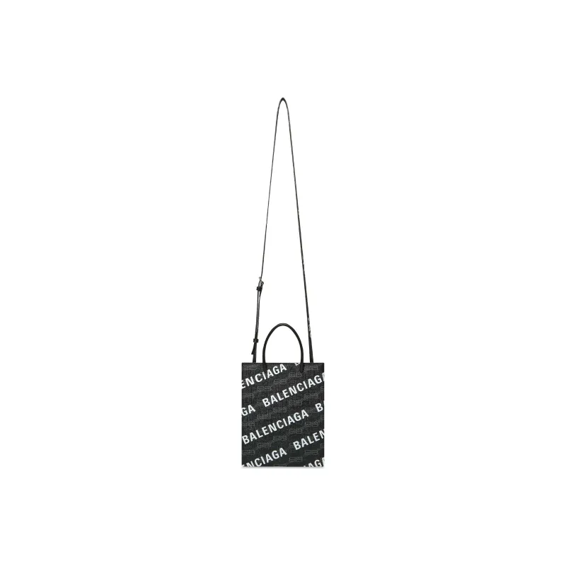 Balenciaga Balenciaga BB MONOGRAM Coated Canvas Shoulder Bag Crossbody Bag Handbag Large Size Women's Black/Gray-5