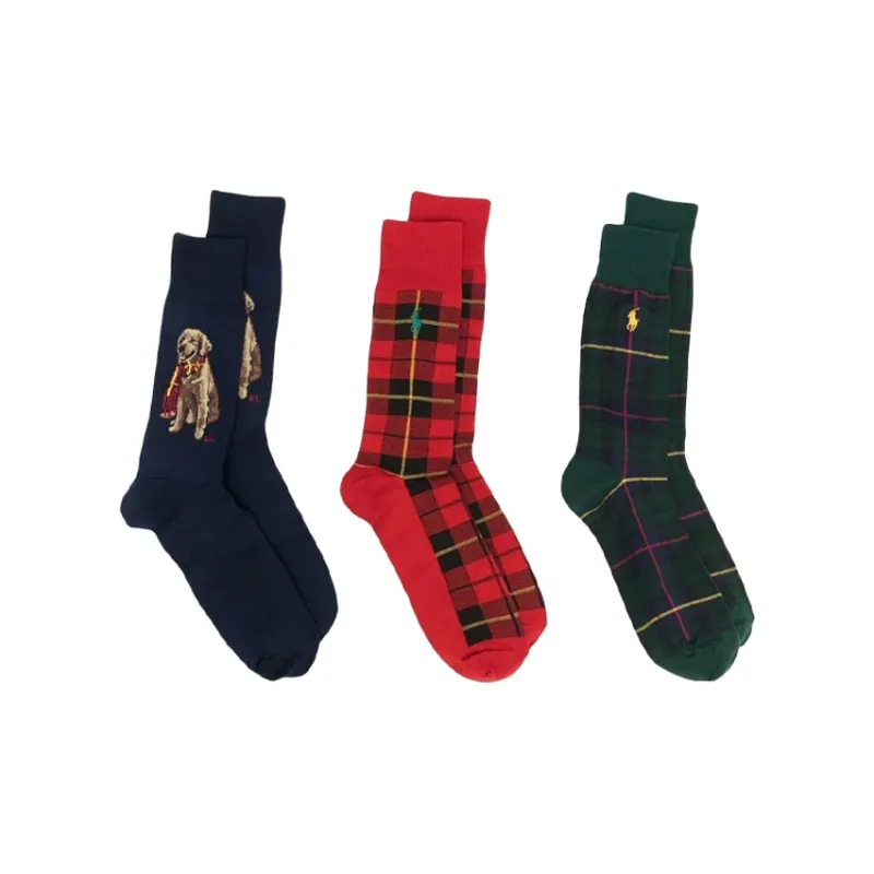 Polo Ralph Lauren FW22 Knee High Socks Unisex 1 Set 3 Pack-1