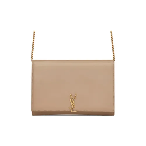 SAINT LAURENT CASSANDRE Calfskin Crossbody Bag Shoulder Bag Women's Dark Beige