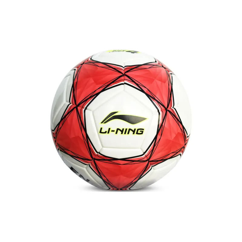 LiNing Size 5 Ball Soccer PVC Seamless Thermal bonding Kids' White Red-2