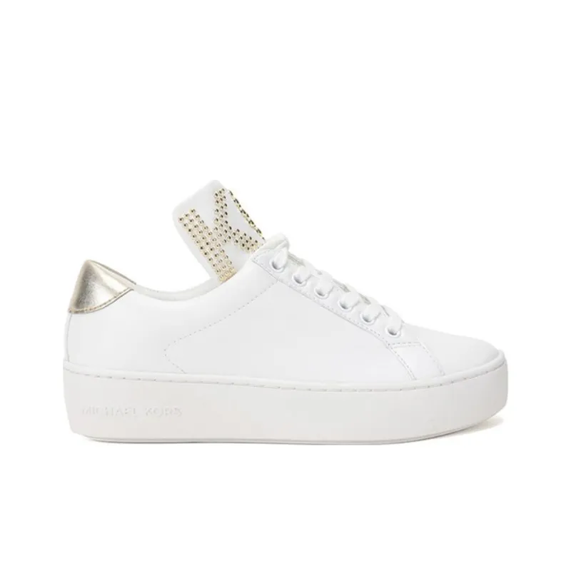 MICHAEL KORS Mindy Low Top Stylish Skateboarding Shoes Women's White Gold-1