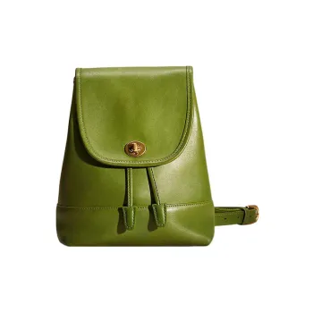 COACH Vintage Leather Backpack Small Size Women's Green