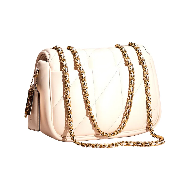 COACH Pillow Nappa Leather Portable Crossbody Bag, Shoulder Bag Women's White-1