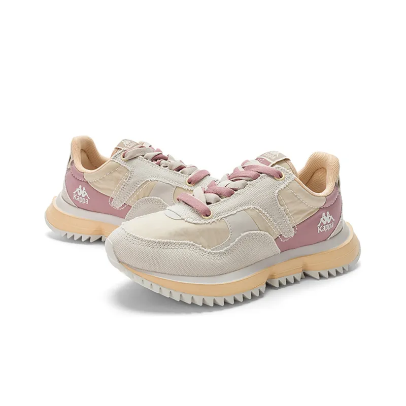 Kappa Abrasion Resistant Slip Resistant Lightweight Low Top Running Shoes Women's Khaki Pink-3