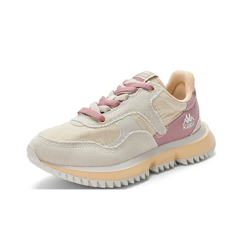 Kappa Abrasion Resistant Slip Resistant Lightweight Low Top Running Shoes Women's Khaki Pink-1