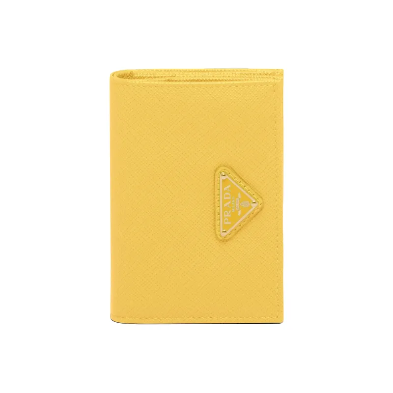 PRADA Leather Wallet Small Size Women's Yellow-0
