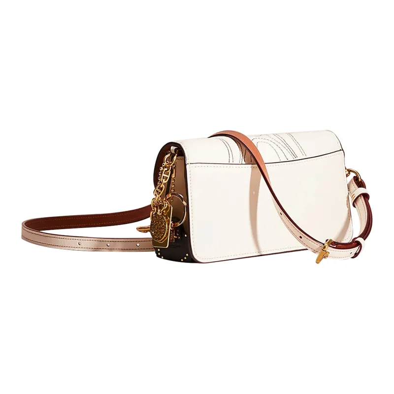 COACH Beat Glove Tanning Portable One Shoulder Crossbody Clutches Small Size Women's Chalk White-1