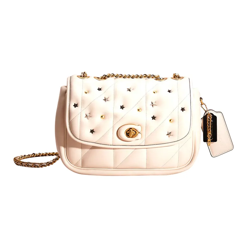 COACH Pillow Nappa Leather Portable Crossbody Bag, Shoulder Bag Women's White-0