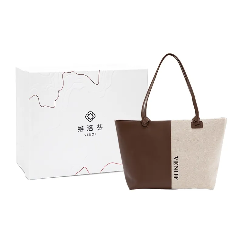 VENOF Cow Leather Tote Bag Shopping Bag Shoulder Bags Large Size Women's Moonlit Coffee * Cloudy Black-6