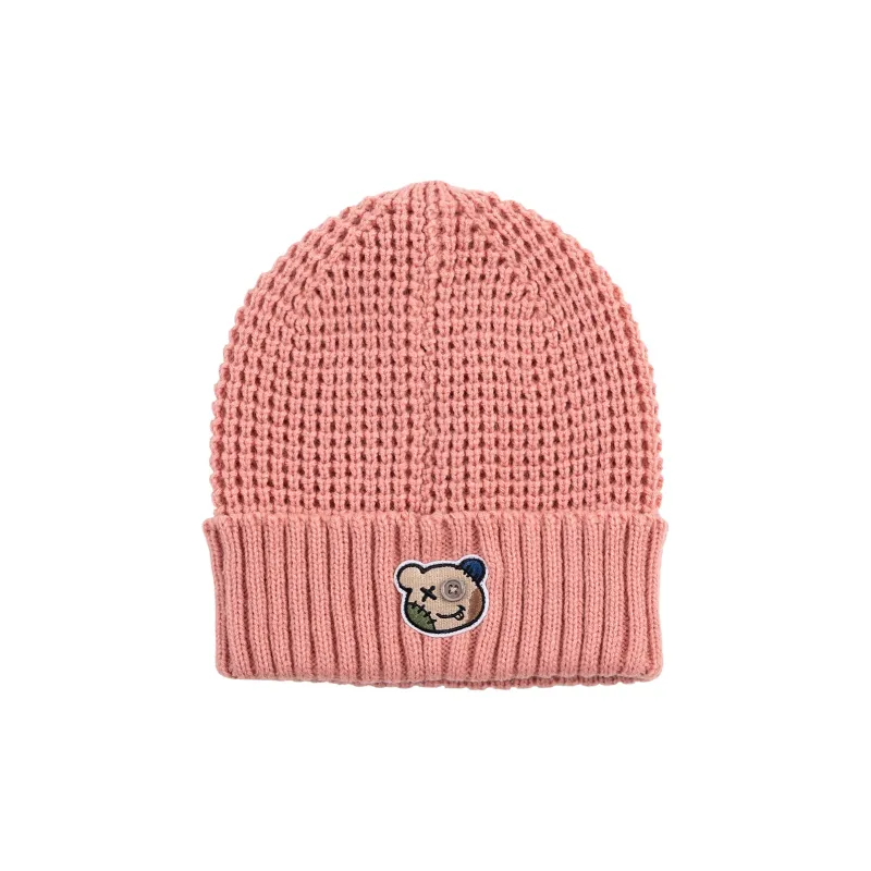 Xotic Artificial Wool Button Bear Knitted Fabric Cold Cap Unisex-2