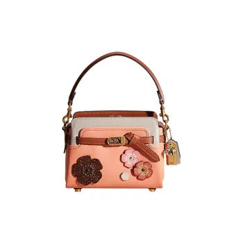 COACH Tate Leather Shoulder Bag Crossbody Bag Handbag Small Size Women's Pink & Gray