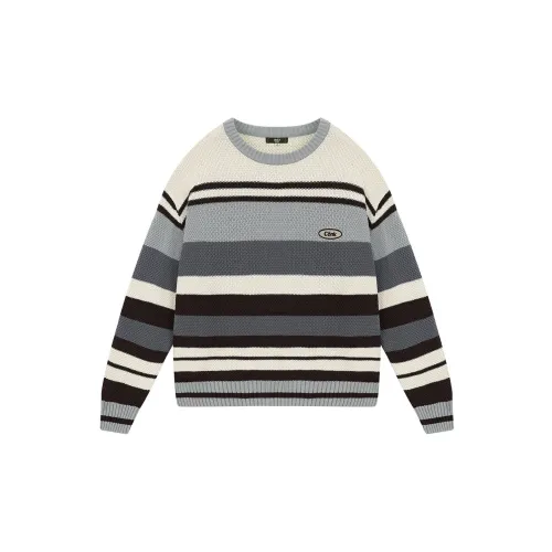 CONKLAB Sweaters Unisex Brown Gray Stripes