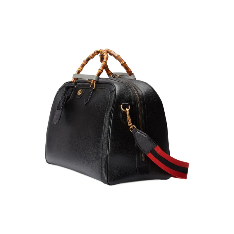 GUCCI Diana Leather Luggage Bag Shoulder Bag Crossbody Handbag Large Size Men's Black-2