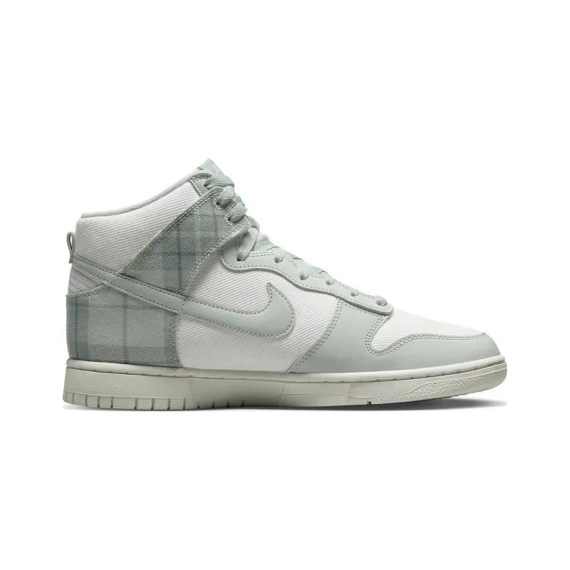 Nike Dunk High Se Tartan Plaid White Light Green-1