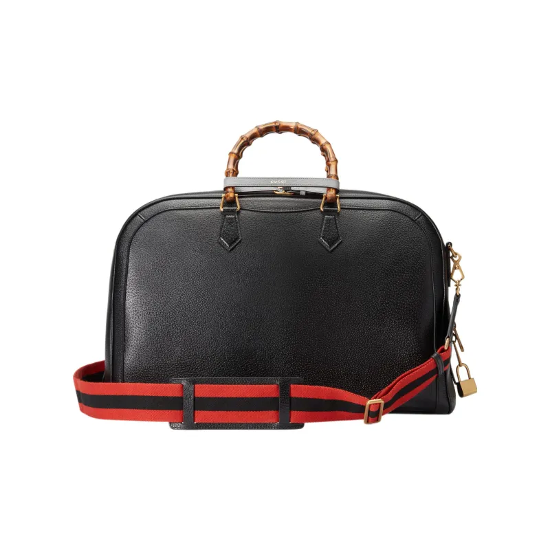 GUCCI Diana Leather Luggage Bag Shoulder Bag Crossbody Handbag Large Size Men's Black-3