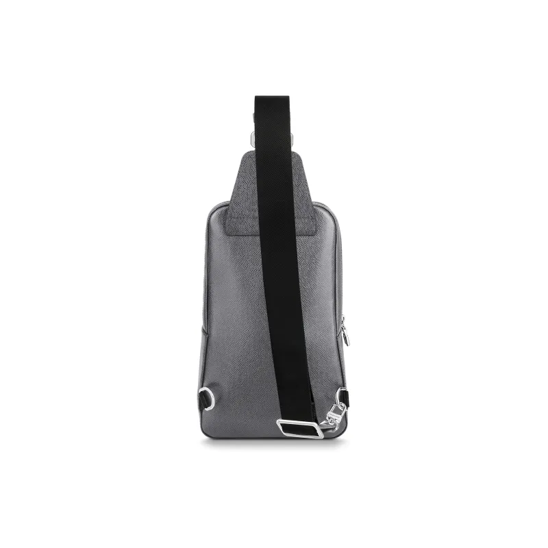 LOUIS VUITTON Avenue Taiga Cow Leather Sling Bag Crossbody Bag Shoulder Bag Men's Gray-2