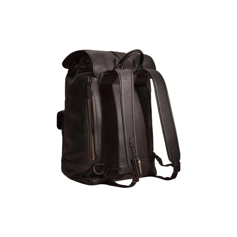 COACH Bleecker Pebbled Leather Backpack Large Size Women's Black-1