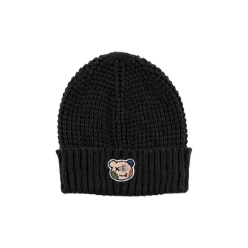 Xotic Artificial Wool Button Bear Knitted Fabric Cold Cap Unisex