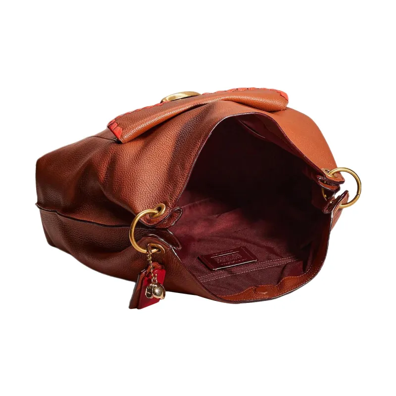 COACH Tabby Pebbled Leather Hobo Bag, Shoulder Bag, Crossbody Bag, Handbag Large Size Women's Saddle Seat Color-2