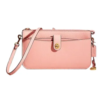COACH Noa Pop Up Polished Pebbled Leather Shoulder Bag, Crossbody Bag Small Size Women's Candy Pink