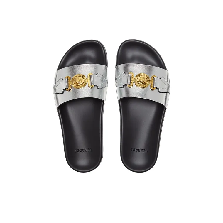 FANSIZHE MEDUSA BIGGIE Series Slide Slippers Women's Silver-2
